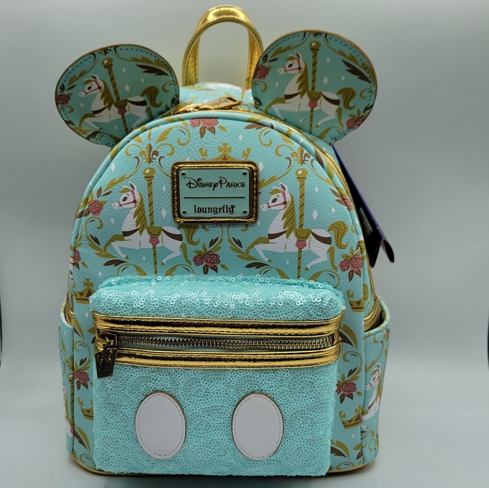 Loungefly Disney Parks Regal Carousel Mickey Main Attraction Backpack - Picture 2 of 8